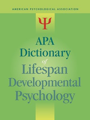 cover image of APA Dictionary of Lifespan Developmental Psychology